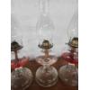 Image 3 : (3) Beautiful Vintage Clear Glass Oil Lamps - About 19in Tall