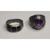 Image 1 : 1982 Sterling Silver Coshocton High School Class Ring & Sterling Silver Ring W/ Onyx - Weight: 20.4g