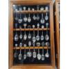 Image 4 : Two Excellent Condition Glass & Wood Display Cases And Vintage Spoon Collection -No Shipping 