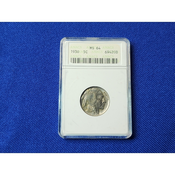 Better Date 1930 Buffalo Nickel ANACS MS 64