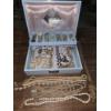 Image 1 : Assorted Costume Jewelry in Vintage Blue Jewelry Box