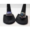 Image 1 : Five Assorted Sterling Silver Rings with Colorful Gemstones - TW: 15.3g