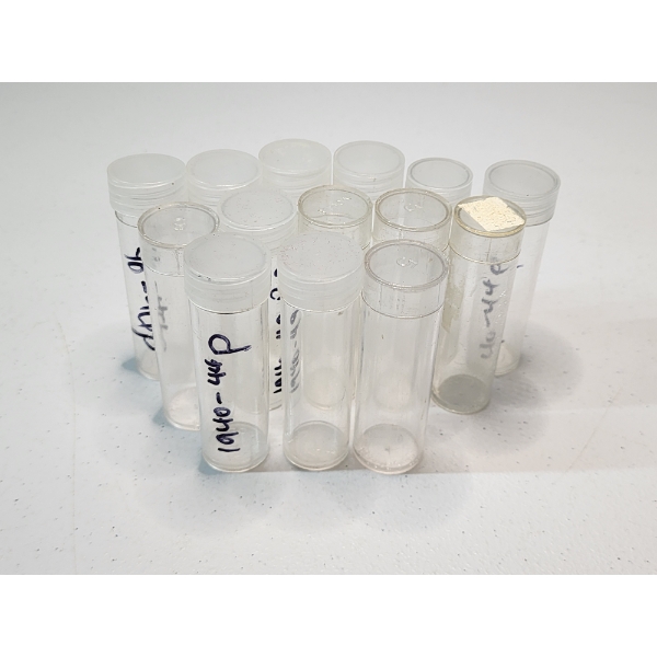 14 Round Clear Plastic Penny Size Coin Storage Tube Holders (Used)