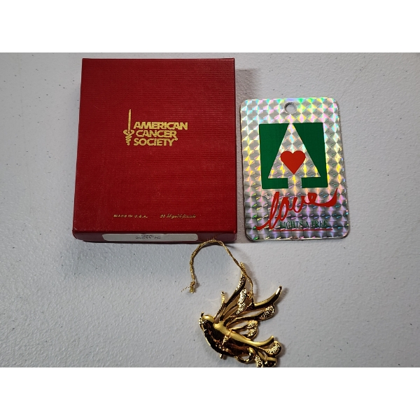 1994 American Cancer Society 24K Gold Plated Dove Ornament