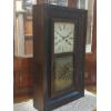 Image 5 : Antique Patriotic Themed "Southern Clock Co. Wooden OGEE Clock - With Key - 26 x 16 x 4.5 Inches