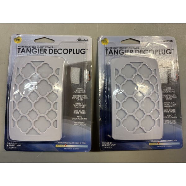 2 Brand New Night Light LED Outlet Covers - Tangier Decoplug