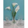 Image 1 : 3 Pc Group Vases With Calla Lilly Floral - Exc Condition