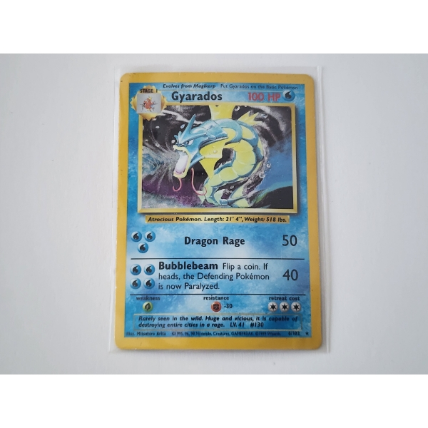 Vintage 1999 Pokemon Trading Card - Gyarados Holo #6/102 - In Sleeve