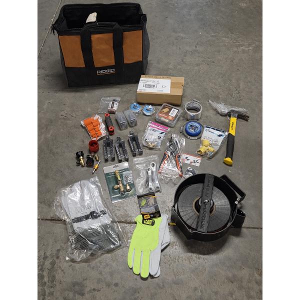 Ridged Canvas Bag, New Gloves, Tape Tender, Hardware, Water Filter, Hammer & More