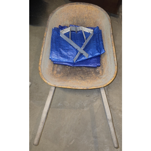 Wheel Barrow with Tarps and 2 Roof Brackets