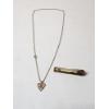 Image 1 : 10K Gold Heart Pendant, 12K Gold-Filled Timken Tie Clasp, and Gold-Filled Chain TW: 10.1g