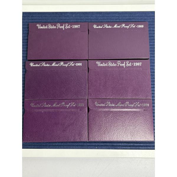 United States Mint Proof Sets (6 total)- Fv $5.46 - 1987 (2) - 1989 -1991 -1990 (2) - Kennedy