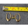 Image 3 : Two Sets of 10K Yellow Gold Earrings ~ One Set of Loops & One Green Stone Studded Earring Set ~ 1.6G