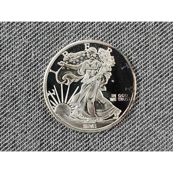SMI One Troy Ounce .999 Fine Silver Replica American Eagle