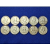 Image 1 : x10 Assorted Years 90% Silver Franklin Half Dollars FV: $5.00