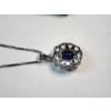 Image 6 : Stunning Matching Set: Sterling Silver Necklace and Ring with Large Blue Stone - TW: 6.6g
Necklace 1