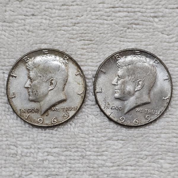 1969-D Kennedy 40% Silver Half Dollars minted in Denver FV: $1.00