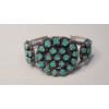 Image 1 : Vintage Sterling Silver Native American Zuni Cuff Bracelet With Carved Turquoise - Weight: 35.6g