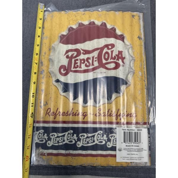 Pepsi-Cola "Refreshing -Satisfying" Metal Sign - Brand New In The Package
