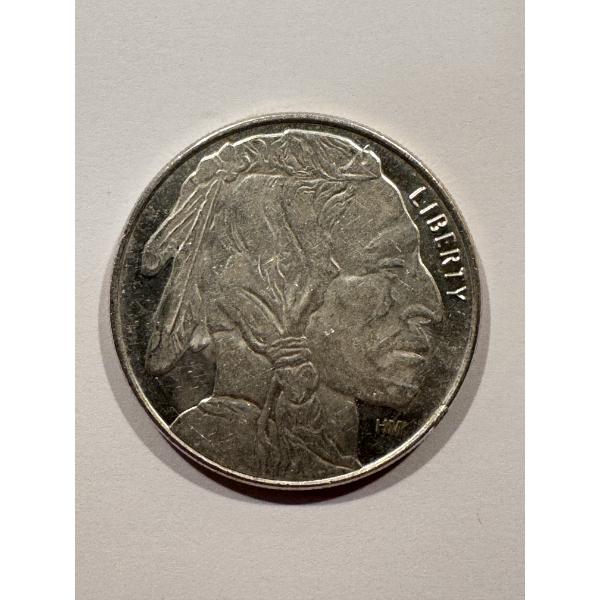 One Troy Oz .999 Fine Silver Round Buffalo Indian Coin - Mint