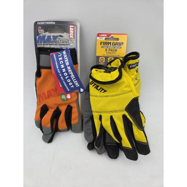 Four New Pairs Of Size Large Mens Utility Gloves