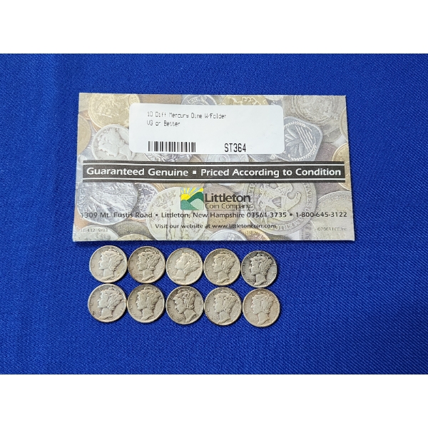 Assorted 1940's Silver Mercury Dimes FV: $1:00 - VG or Better Littleton Coin Company