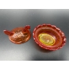 Image 3 : Degenhart Glass Hen on Nest - Orangish/Red color - ~2 inches 