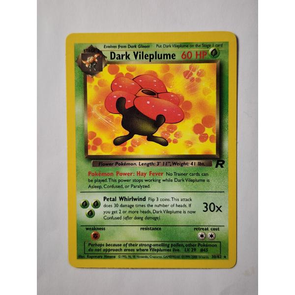 Dark Vileplume 30/82 Rare Vintage Pokemon Trading Card