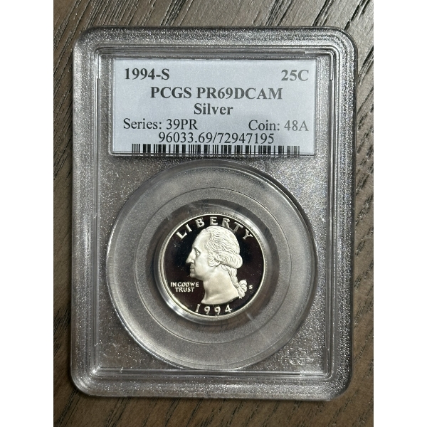 PCGS PR69 DCAM 1994-S Silver Washington Quarter