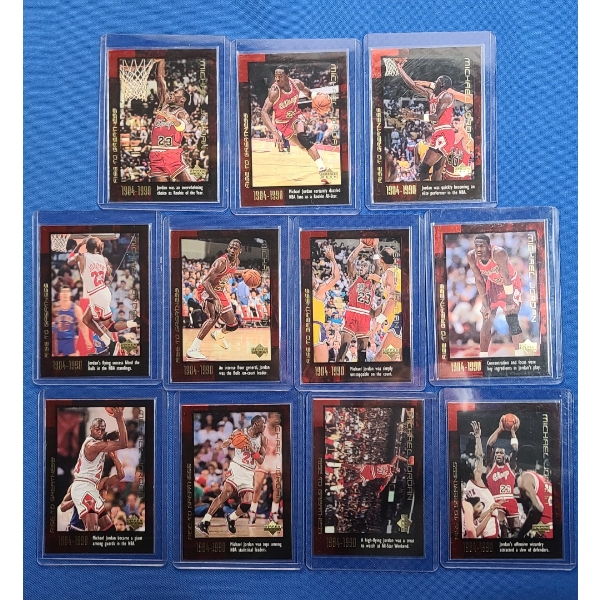 (11) 1999 Upper Deck Michael Jordan "Rise To Greatness" Basketball Cards 