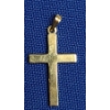 Image 2 : 14K Gold Floral Chased Cross Pendant - Weight: 0.6g