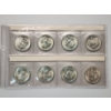 Image 4 : x8 Assorted Years 90% Silver Franklin Half Dollars In Nice Plastic Sleeves FV: $4.00