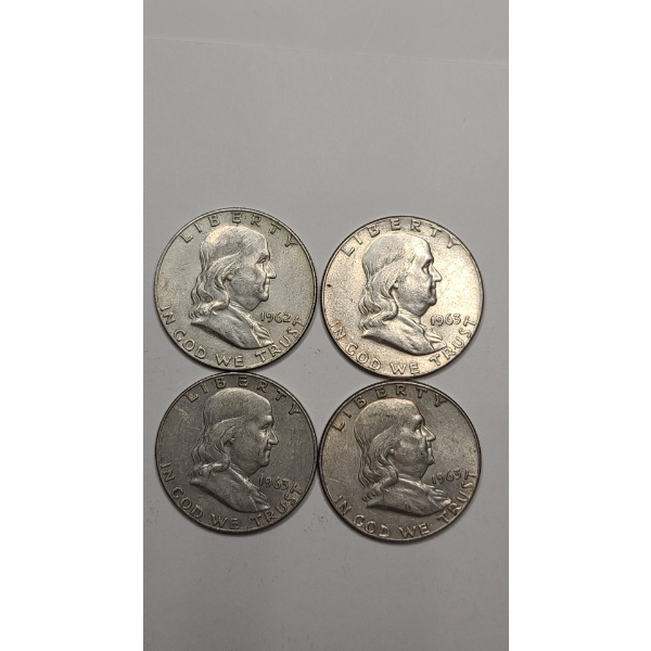 (4) United States Franklin 90% Silver Half Dollars - Face Value: $2.00