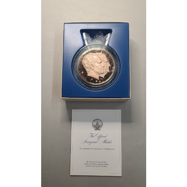 1973 Richard Nixon/Spiro Agnew Bronze Inaugural Proof Medal With Small Acrylic Display Stand
