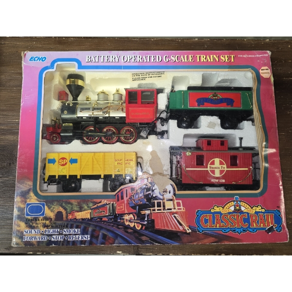 Echo Battery Operated G Scale Train Set - Sound, Smoke, Track and More