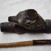 Image 7 : Very Nice Ceramic/Bisque Decorative Native American Peace Pipe & Hand Carved Wood Pipe