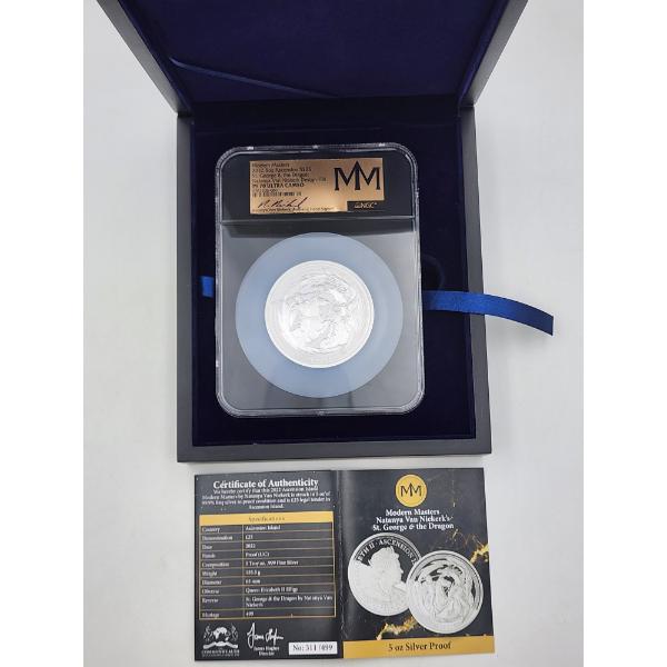 Modern Masters 2022 5oz Ascension $25 St. George & the Dragon Graded by NGC PF 70 ULTRA CAMEO