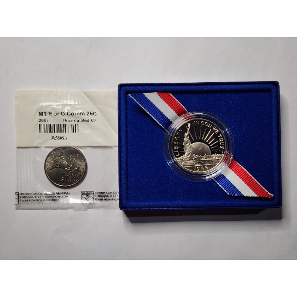 1986 Commemorative Liberty Half Dollar & Uncirculated 2007 Montana State Quarter 