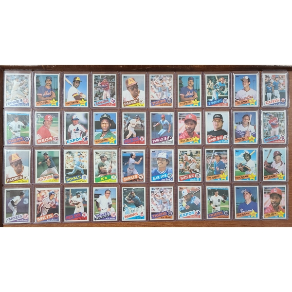 Large Lot of 40 Assorted 1985 Topps Baseball Trading Cards Ft. Cal Ripken, Rickey Henderson & More!