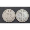 Image 1 : U.S 1939 & 1939-D Walking Liberty 90% Silver Half Dollars - Face Value: $1.00