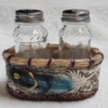 Image 1 : NEW IN BOX Rustic, Southwestern-Style Feather Salt and Pepper Shaker Set & Holder 