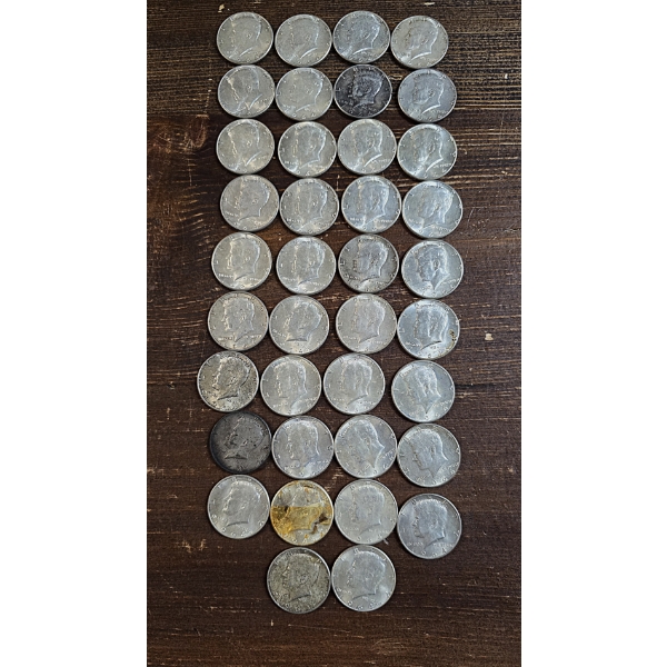 Lot of 38 Total 1964 Kennedy 90% Silver Half Dollars - $19 FV