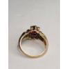 Image 6 : Vintage 10K Yellow Gold Cluster Garnet & Diamond Ring - Size 6 - Weight: 4.3g