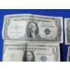Image 2 : x5 United States $1 Blue Seal Silver Certificates: Series: 1935-D, 1935-D, 1957-A, 1957-A, 1935-G