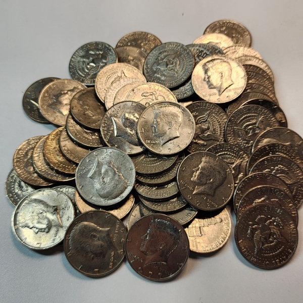 x60 Assorted Mixed Dates Kennedy Half Dollars - Face Value: $30.00