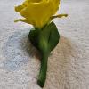 Image 2 : Vintage Capodimonte Italian Porcelain Sculpture of a Single Yellow Rose