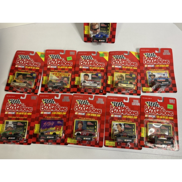 11 Racing Champions NIB 1/64 Scale Die Cast Replicas - Nascar - Various Racers - 1996 & 1997 Edition