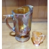 Image 1 : 2 Pc IMPERIAL Carnival Glass - Marigold Pitchers - 11" &  4"  See Pics