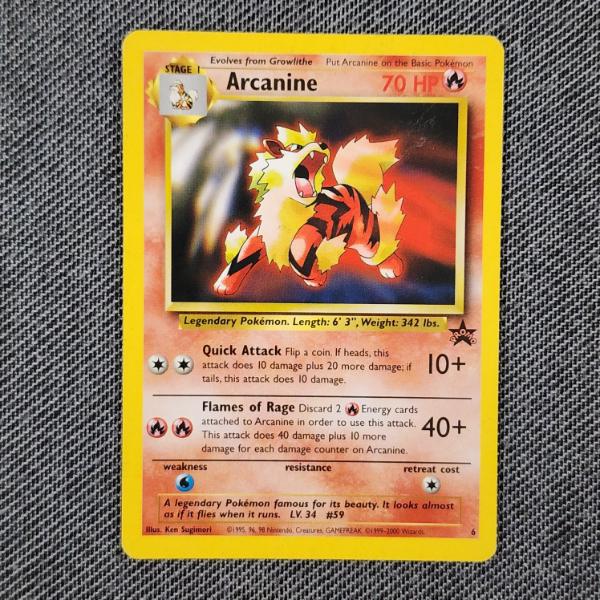 Arcanine Black Star Promo #6 Vintage Pokemon Trading Cards