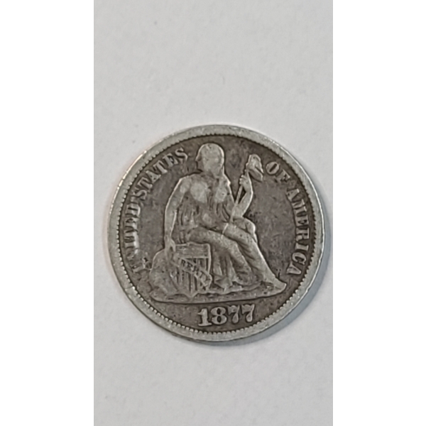 1877 United States Seated Liberty 90% Silver Dime